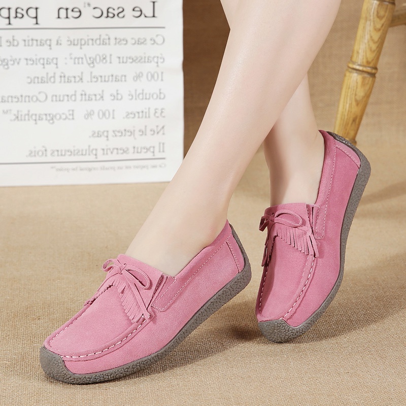 Giày lười da lộn trẻ trung size 35-42 với 6 màu xinh xắn tùy chọn dành cho phái nữ