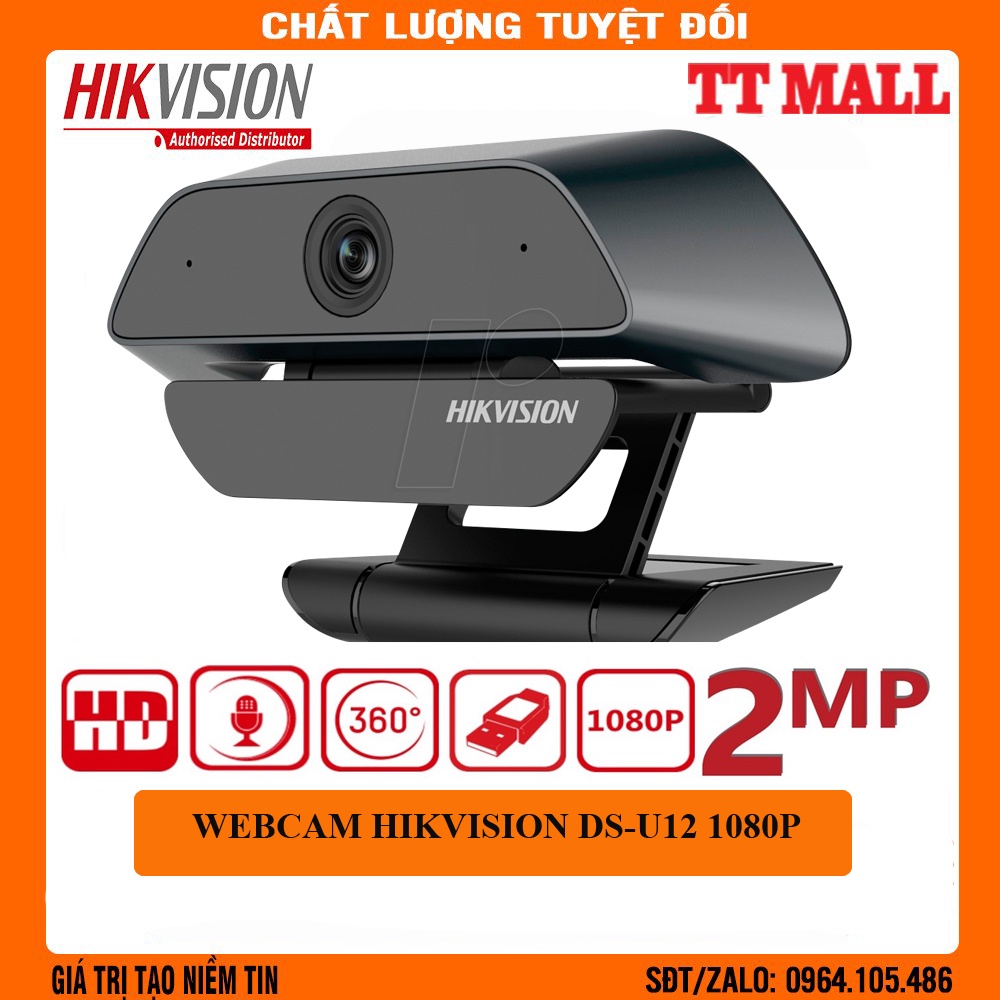 Webcam máy tính HIKVISION DS-U12 chuyên dụng cho Livestream, Học và Làm việc Online siêu rõ nét FULL HD 1080P | BigBuy360 - bigbuy360.vn