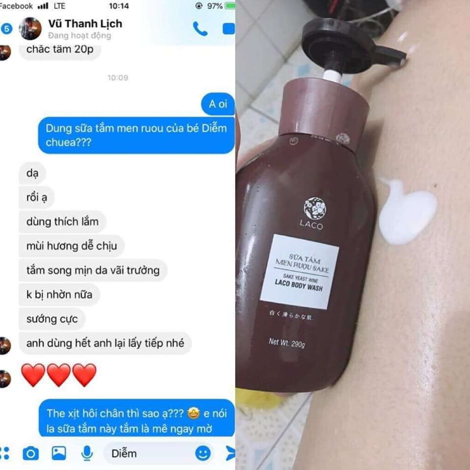 Sữa tắm trắng da men Rượu SAKE🔥 Sữa tắm Laco ⚡ dưỡng trắng, làm mịn, nhả nắng, đều màu da, ngừa mụn lưng ⚡ | BigBuy360 - bigbuy360.vn