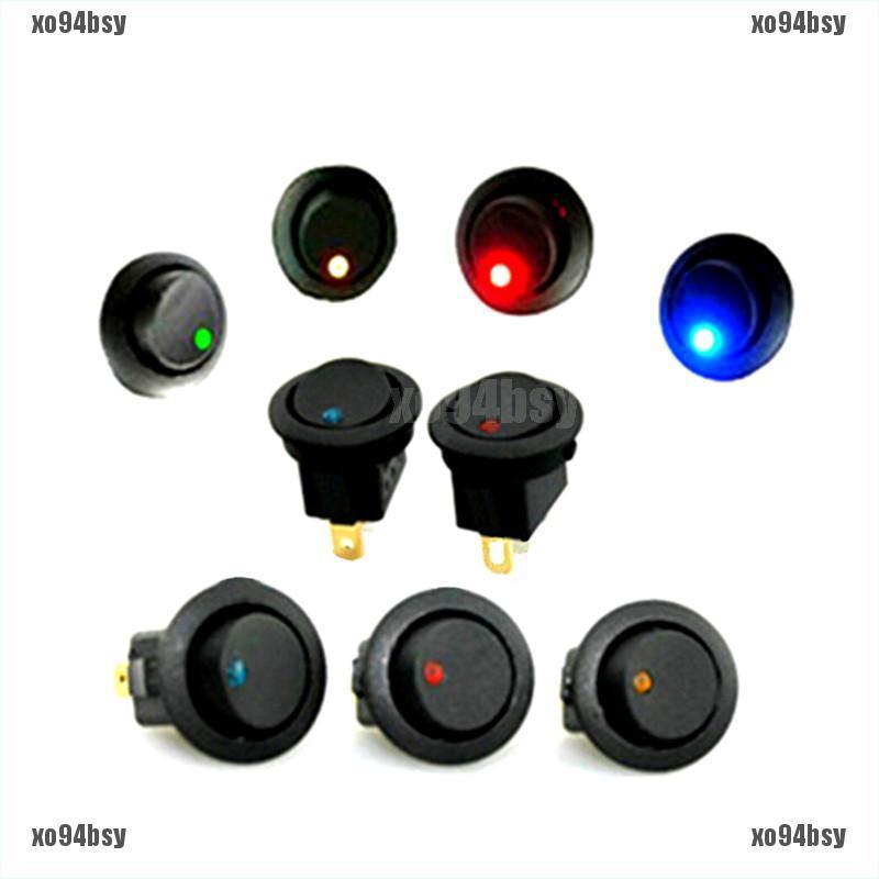 [xo94bsy]New 1pcs/set 12V Car Round Dot LED Light Rocker Toggle Switch Sales&lt;br&gt;Ho