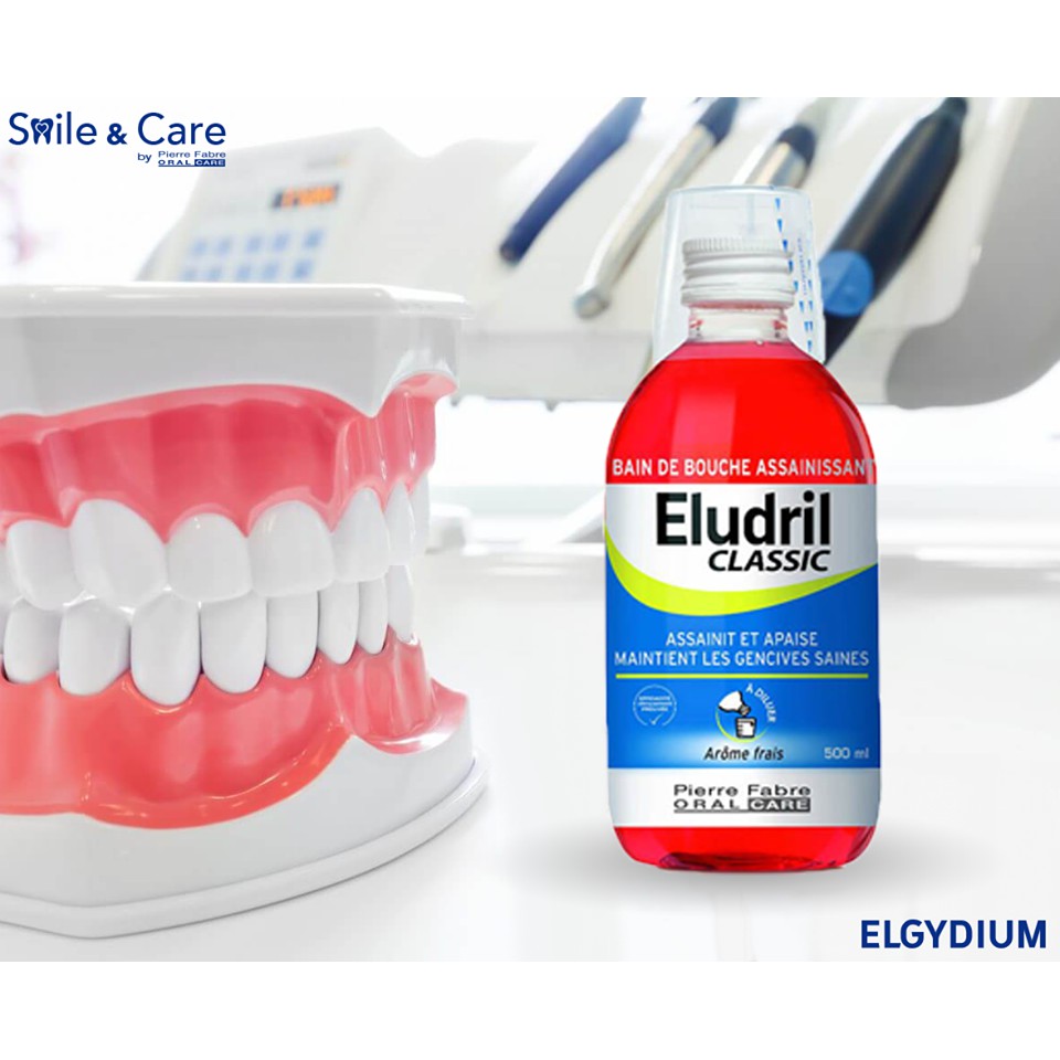 Nước xúc miệng bảo vệ nướu (lợi) cho niềng răng Eludril Classic 90 ml