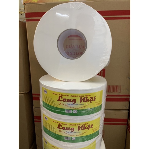 CUỘN VỆ SINH LỚN LONG NHẬT 700gram - GIẤY LỤA MỀM MỊN VÀ DAI