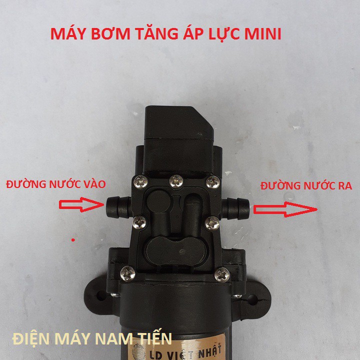 máy bơm nước mini 12v áp lực cao - (bơm tăng áp mini 12v+chuyển ống 8mm)