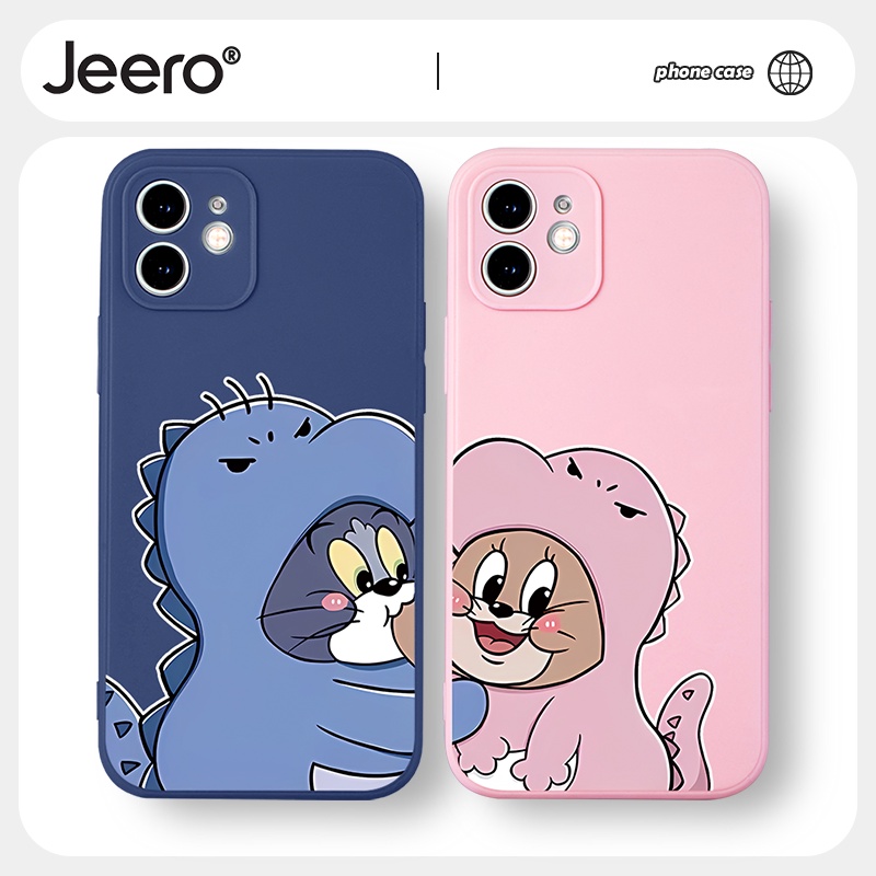 Ốp lưng JEERO Mềm hoạt hình cặp đôi dễ thương đẹp nam nữ độc lạ Cho iphone 14 13 12 11 Pro Max SE 2020 X XR XS 8 7 ip 6S 6 Plus kute HFF1315