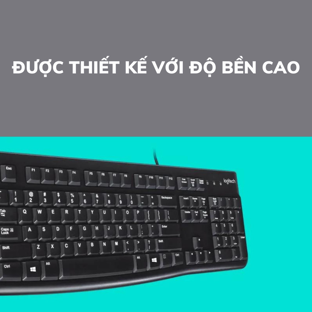 Bàn phím có dây Logitech K120 -Full Box Logitech Phân Phối Chính Hãng Cty Long Phúc
