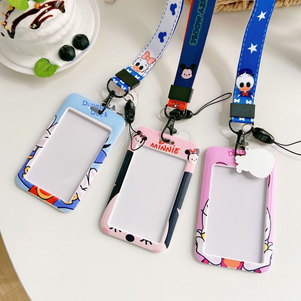 Vỏ đựng thẻ ID/thẻ xe buýt họa tiết hoạt hình Minnie Hero kèm dây đeo tiện dụng cho học sinh