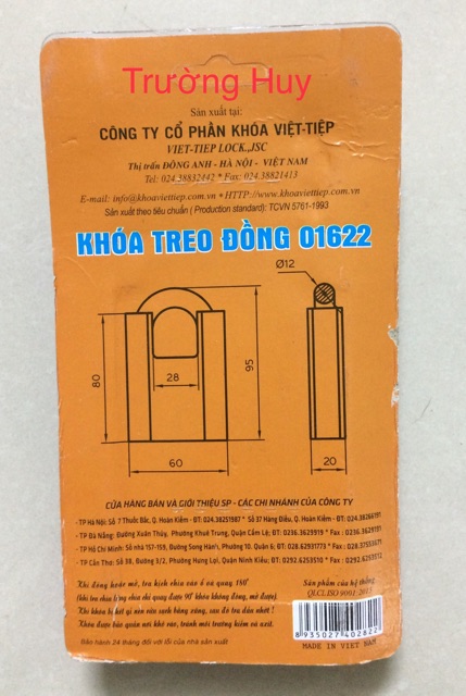 [chính hãng] Khoá treo Đồng Thần Tài chống cắt Việt Tiệp 01622, 05204 - Bảo hành 2 năm