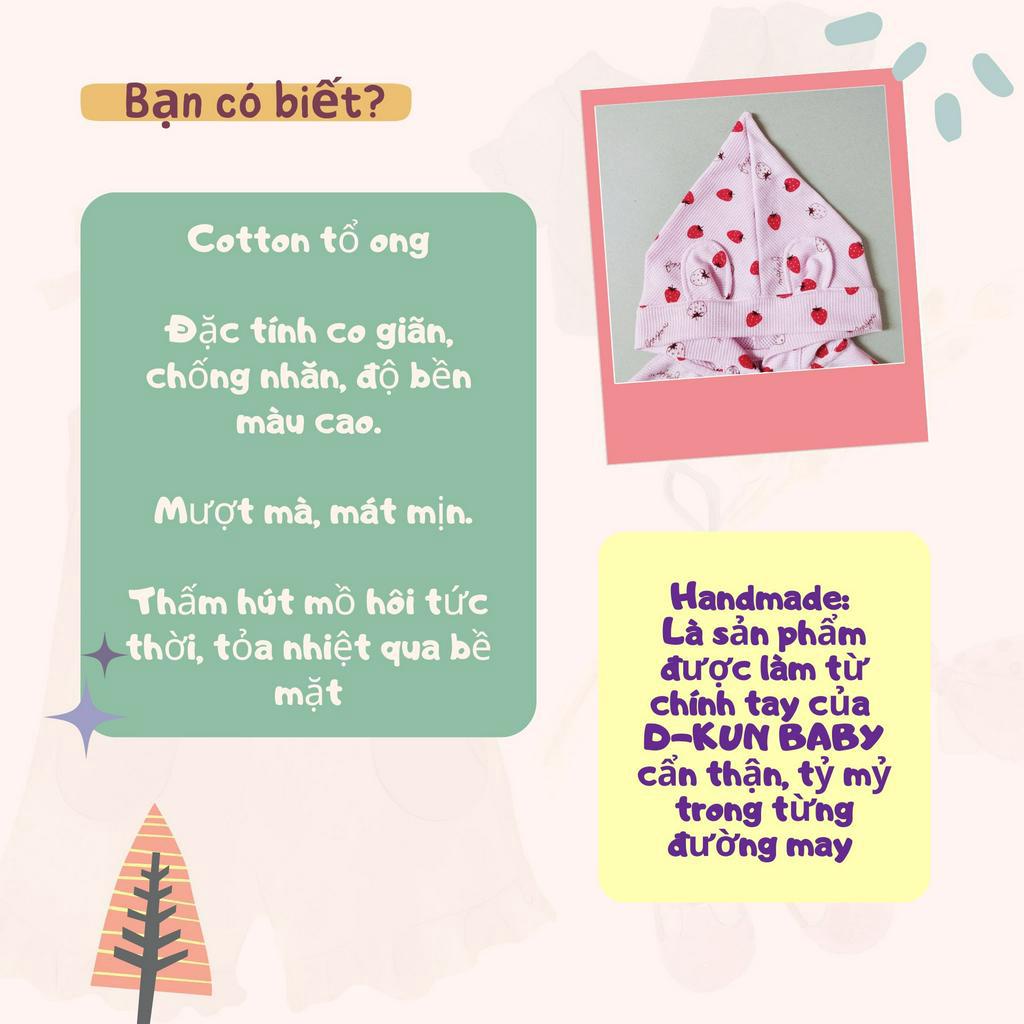 Áo choàng chống nắng cho bé trai, bé gái 0-4 tuổi cotton tổ ong D-KUN BABY