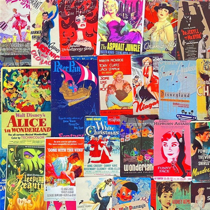 100Pcs/Set ❉ Classical Retro Movie Mixed Mini Poster Stickers ❉ DIY Fashion Waterproof Doodle Decal Stickers