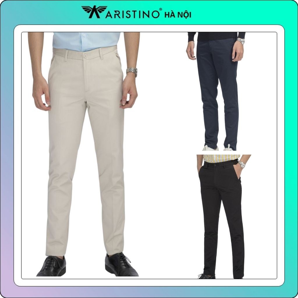 Quần kaki nam ARISTINO dáng ôm chất cotton đứng dáng trẻ trung AKKR04-AKK013S7