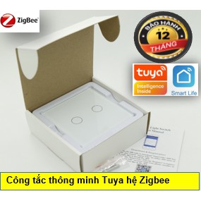 Công tắc cảm ứng thông minh vuông cao cấp Tuya hệ Zigbee 3.0 -Smartlife-Cần bộ Đk Zigbee và dây N