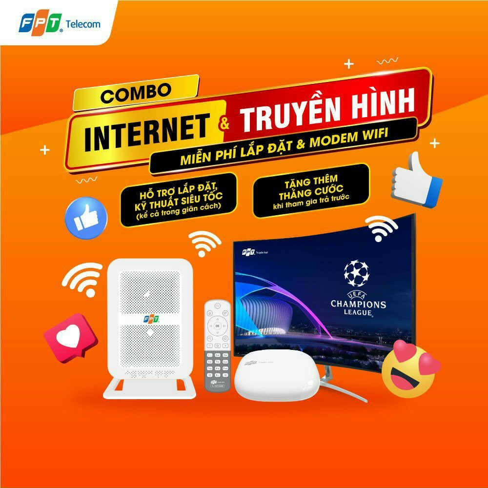 1 tháng sử dụng dành cho khách hàng ký mới lắp đặt Combo Internet + Truyền hình