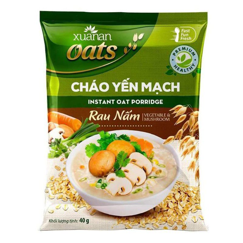 Cháo yến mạch Xuân An vị rau nấm gói 40g