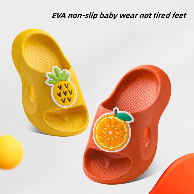 Dép Đi Trong Nhà Đế Mềm Chống Trượt Họa Tiết Trái Cây Hoạt Hình Thời Trang Mùa Hè Cho Trẻ Em