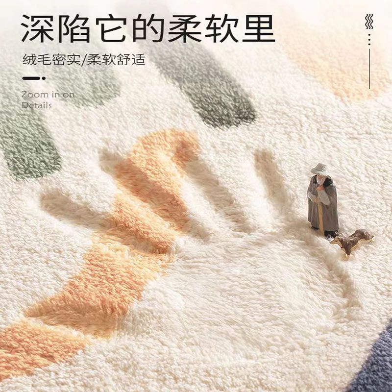 Thảm Nhung Lông Cừu Dày Dặn Họa Tiết Hoạt Hình Dễ Thương Thông Dụng