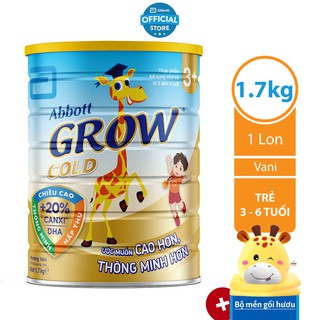 [Mã FMCG80 giảm 10% đơn từ 400K] Sữa Bột Abbott Grow Gold 3+ 1.7kg
