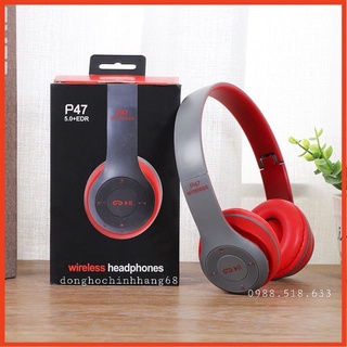 Tai nghe bluetooth Chụp Tai Headphone P47 - Âm Thanh Đỉnh Cao,Nghe nhạc chơi game Cực sướng.