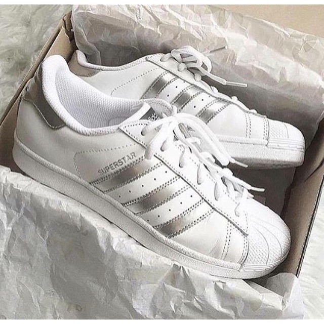 Giày Adidas Superstar White Silver Giày  superstar trắng bạc