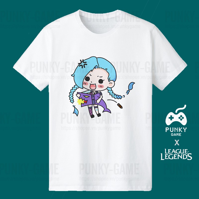 Áo Liên Minh Huyền Thoại (LOL) JINX Chibi ngắn tay