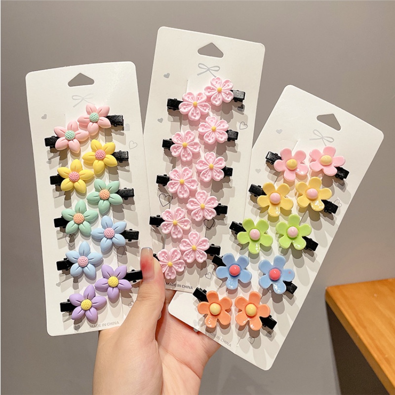 Set 10 Kẹp Tóc Hoa Nhiều Màu Dễ Thương