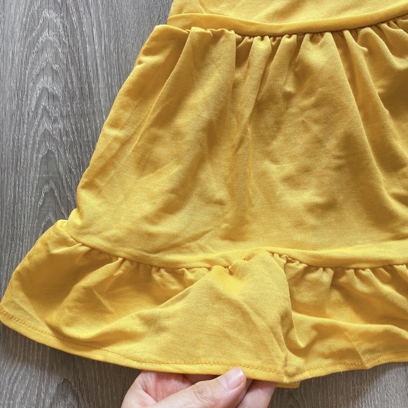 Đầm hè 2 dây cotton đũi bé gái