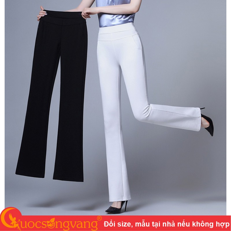 Quần nữ công sở ống loe quần treggings lưng cao lưng thun GLQ051 | BigBuy360 - bigbuy360.vn