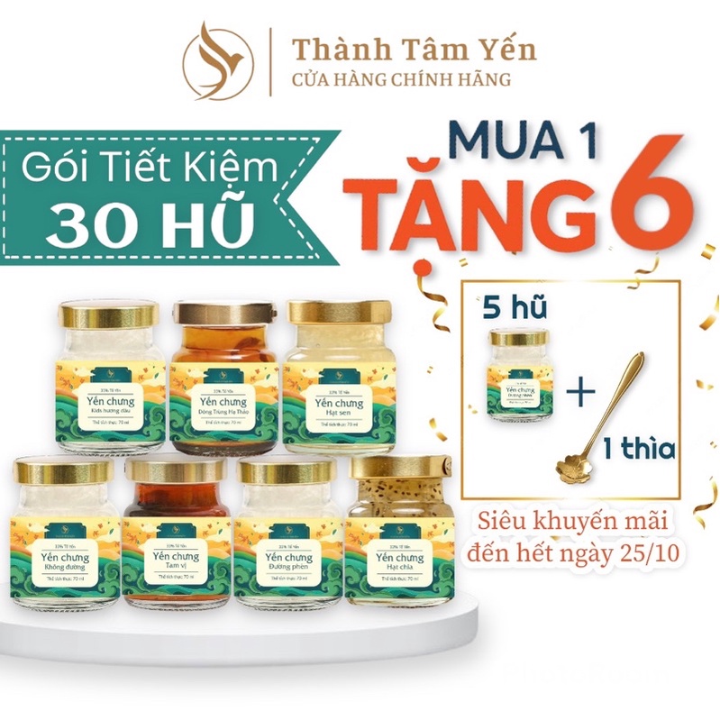 Yến chưng sẵn mix đủ vị Thành Tâm Yến - 33% Yến tươi nguyên chất /hũ 70ml - Yến Sào Khánh Hoà
