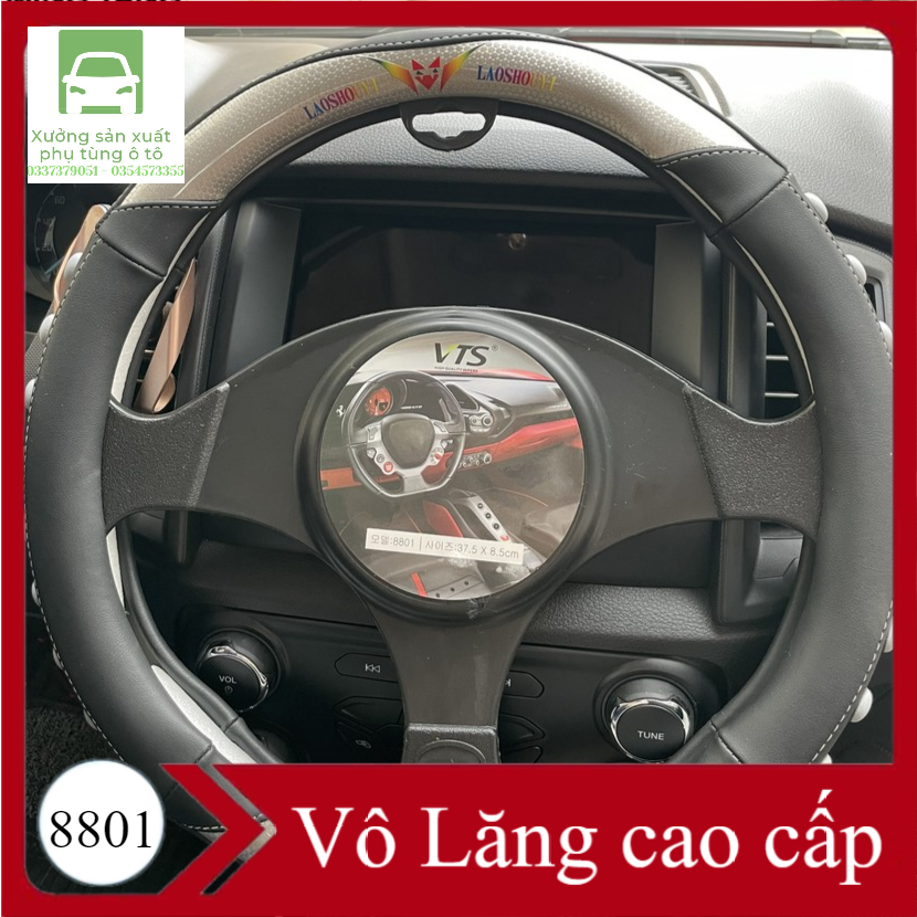 Bọc vô lăng ô tô 8801 - 5 màu họa tiết chống trơn trượt – (Hàng thiết kế)
