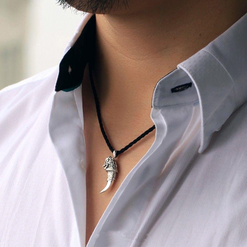 Vòng cổ Mặt Răng VANES1|Nhẫn Titan Hình Răng Sói Cá Tính Cho Nam