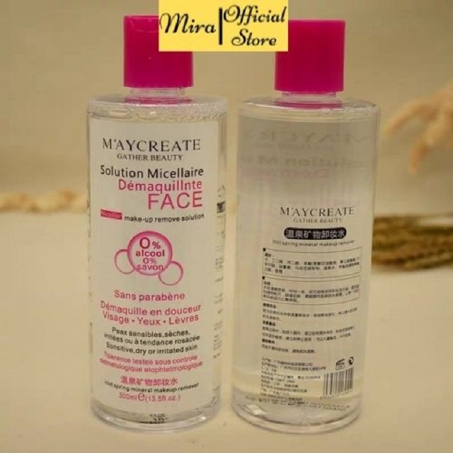 Nước Tẩy Trang MayCreate cho da nhạy cảm làm sạch sâu, sáng da và hồng da MiraaShop