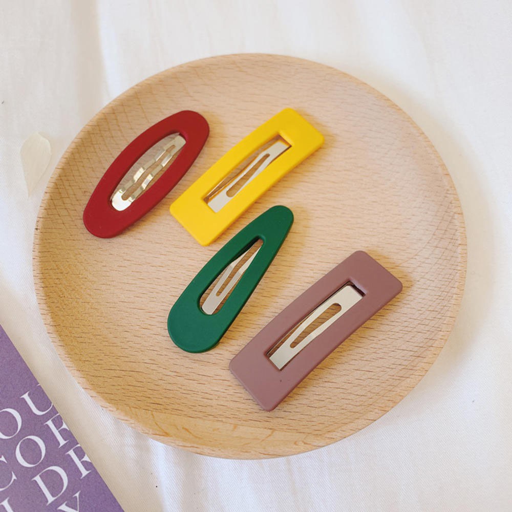 Set 10 Kẹp Tóc Thiết Kế Kiểu Hình Học Màu Sắc Ngọt Ngào Xinh Xắn Cho Nữ