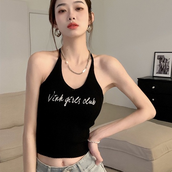 Áo dệt kim ZHELIHANGFEI sát nách hở eo quyến rũ phong cách thời trang cho nữ