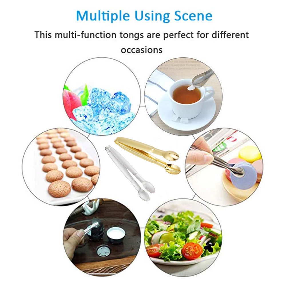 YIYU Kẹp gắp đá/thực phẩm bằng thép không gỉ 1 cái