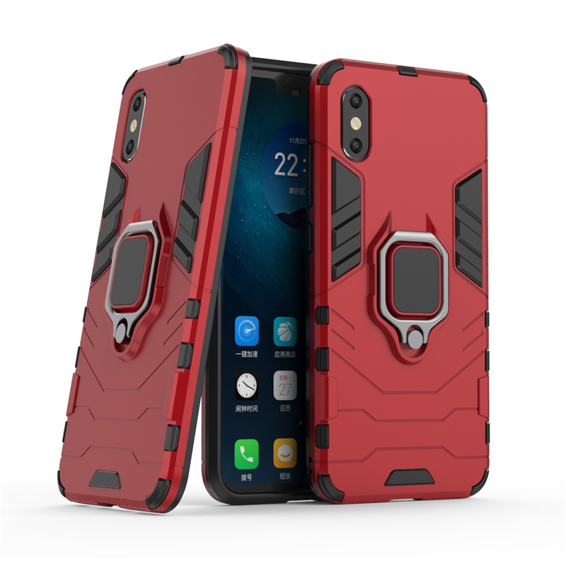 Ốp Điện Thoại Kiểu Giáp Iron Man Kèm Giá Đỡ Nhẫn Từ Tính Cho Xiaomi Mi 8 8 Pro 8 Se 8 Lite 5x 6x Mi A2 Lite A1 A2