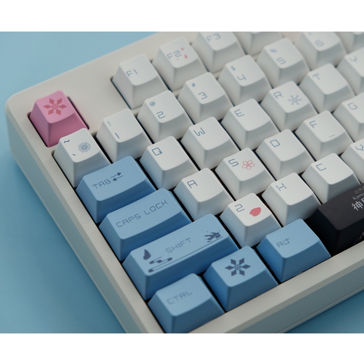 Bộ keycap 137 phím Cherry Profile PBT Dye-sub chủ đề Genshin Impact Kamisato Ayaka cho bàn phím cơ 64/87/104/980