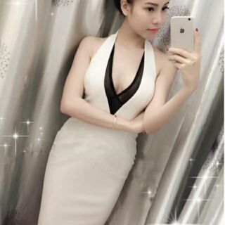 Đầm body phối voan ngực sexy