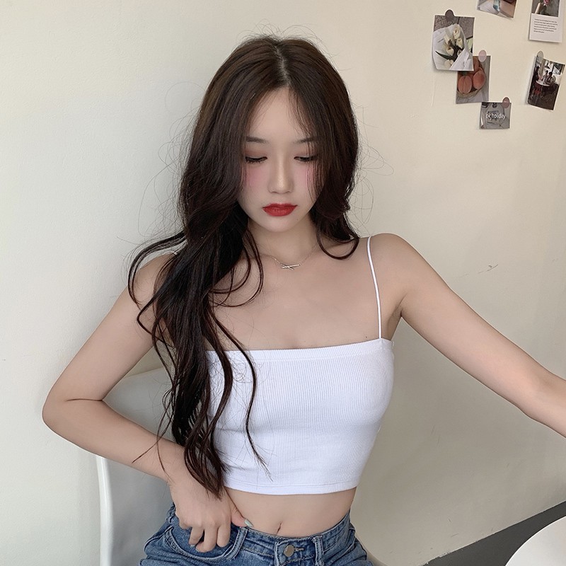 Ulzzang ( 얼짱) - ÁO HAI DÂY SEXY CROPTOP CỰC XINH THỜI TRANG NỮ