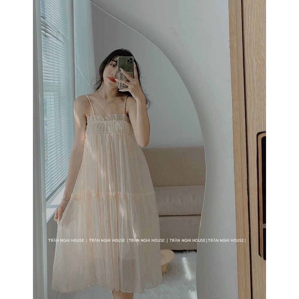 Đầm maxi nude voan tơ VIBED