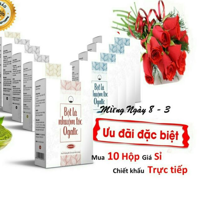 combo 12 hộp nhuộm tóc thảo dược ogatic chuyên phủ bạc