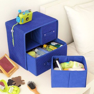 Hộp vải đựng tất, đồ lót, đồ dùng nhỏ cho gia đình 3 ngăn tiện dụng