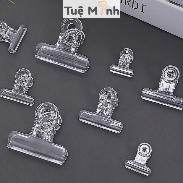 Kẹp giấy trong suốt mini K60 kẹp bướm nhựa trong suốt basic ghi chú đánh dấu đẹp mắt