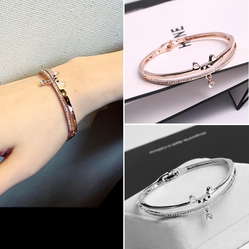 [HOT TREND] Vòng tay titan Lắc Tay Nữ đá Zircon Lấp lánh Chất lượng Cao cấp Style Hàn Quốc