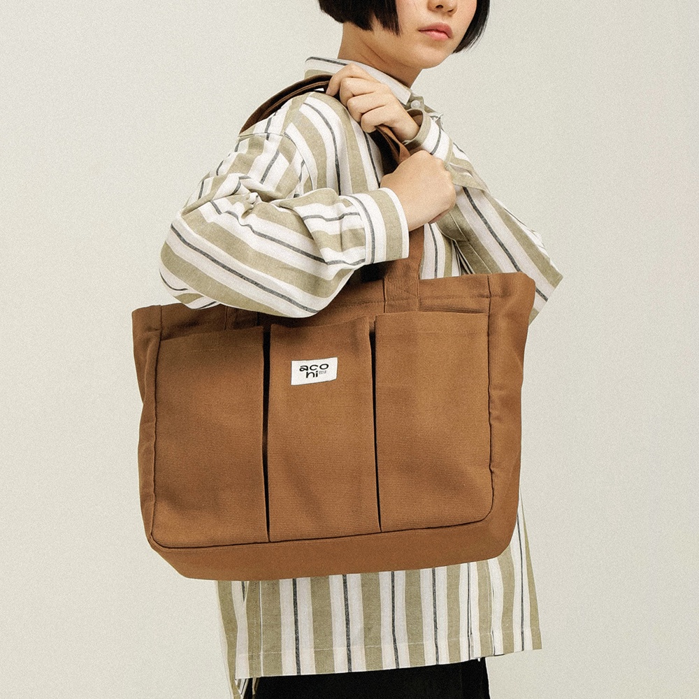 TÚI VẢI ACOHI CARRYALL BROWN TOTEBAG