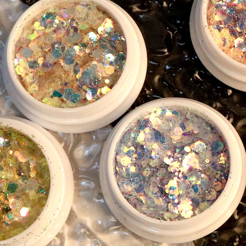 Sa Xô Đựng Kim sa Màu Cầu Vồng Lấp Lánh Trang Điểm Móng Tay Lễ Hội