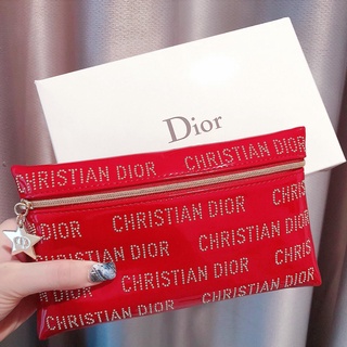 Ví Dior - Màu đỏ đính chữ ( Hàng Chính Hãng )