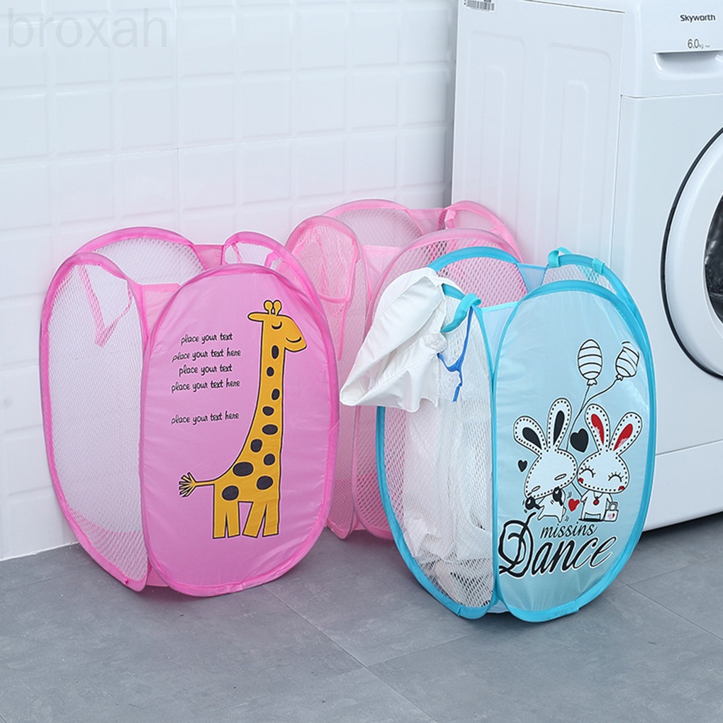 Laundry Basket Sundries Organizer Folding Cartoon Large Capacity Printing Dirty Clothes Bucket Storage Holder broxah