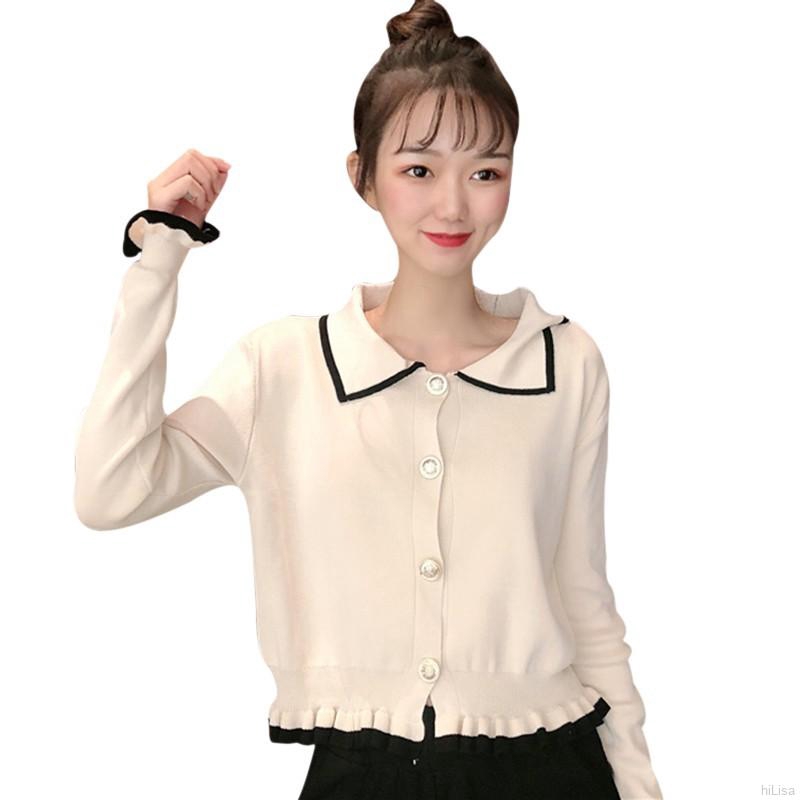 Áo sơ mi nữ tay dài cổ bẻ viền bèo thời trang | BigBuy360 - bigbuy360.vn