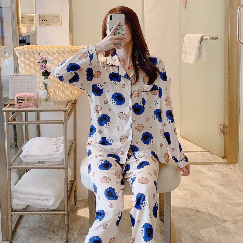 Bộ ngủ pyjama dài tay quần dài bộ mặc nhà pijama | BigBuy360 - bigbuy360.vn