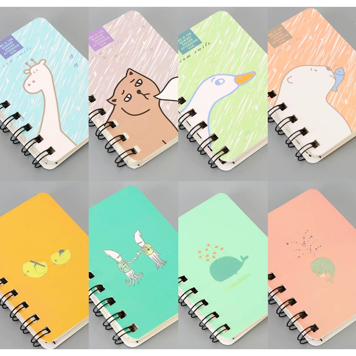 [Hot] Sổ note mini lò xo hình ảnh vui nhộn - Ghi chú nhanh 10x8 cm (80tờ - 160trang) - Mẫu Ngẫu Nhiên