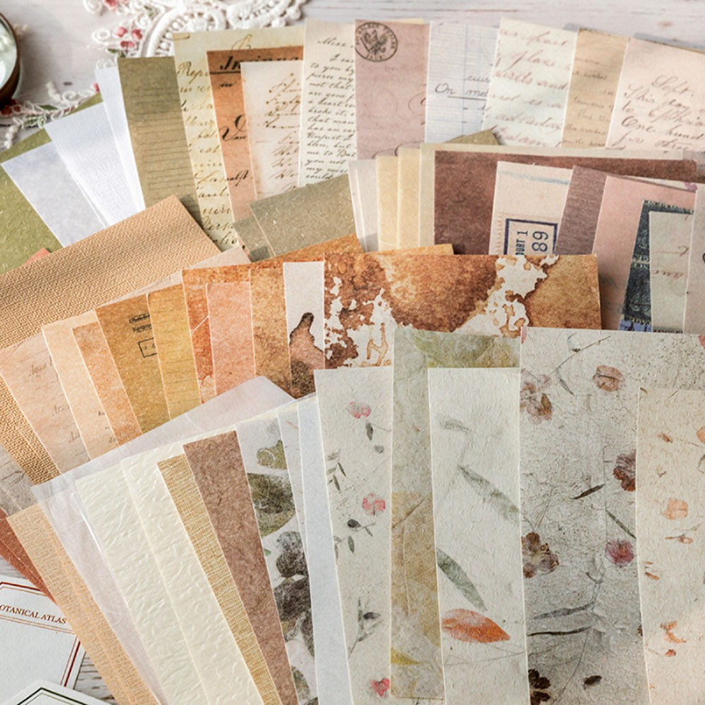 Bộ 30 Miếng Giấy In Họa Tiết Hoa Phong Cách Retro Độc Đáo Trang Trí Sổ Tay/ Đồ Thủ Công DIY